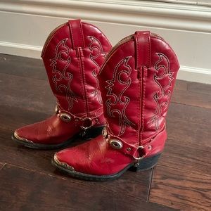 **SOLD** Red cowboy boots - girls size 10